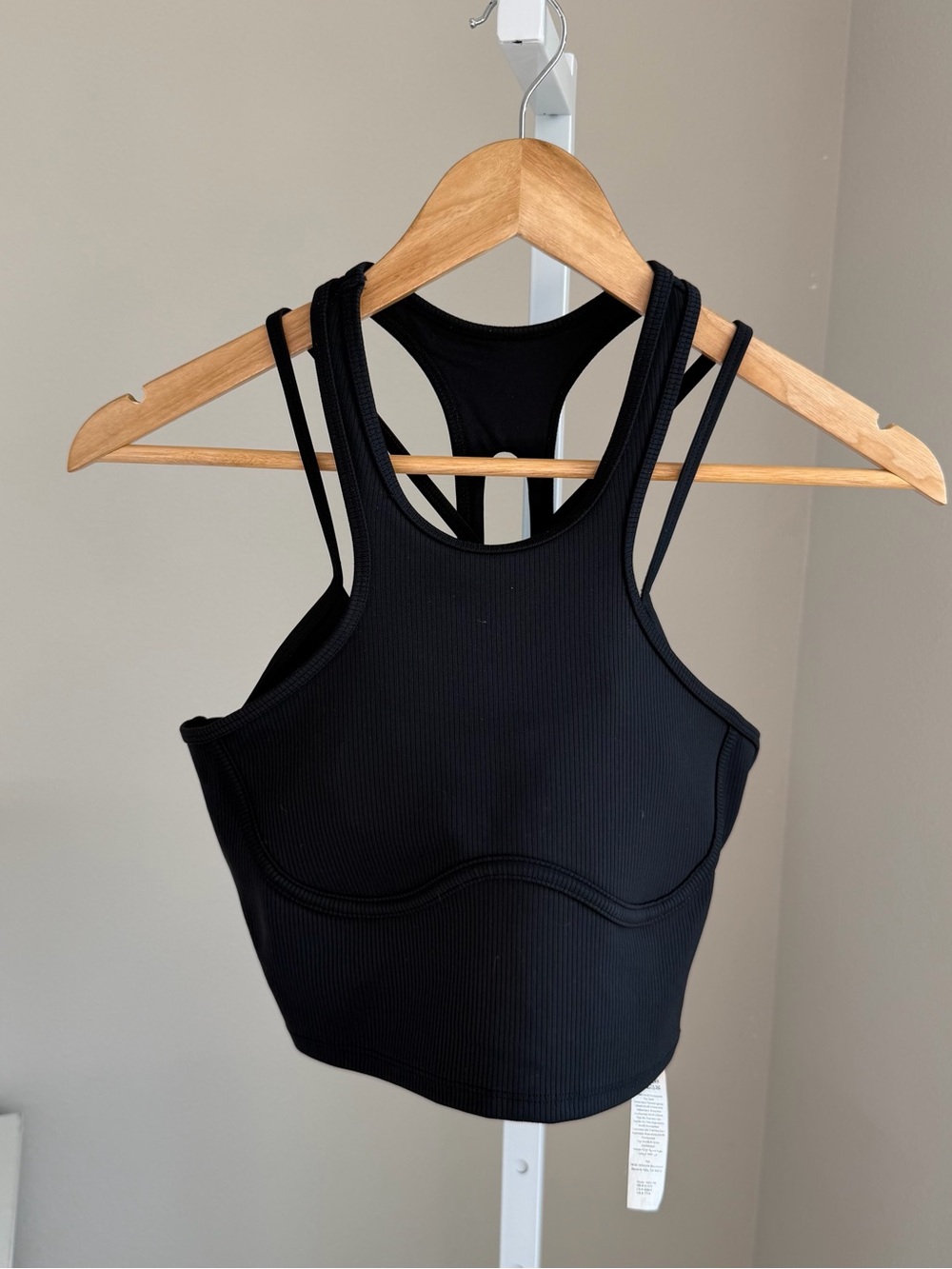 ALO Yoga enchanted Black Ribbed Racerback Sports Bralette